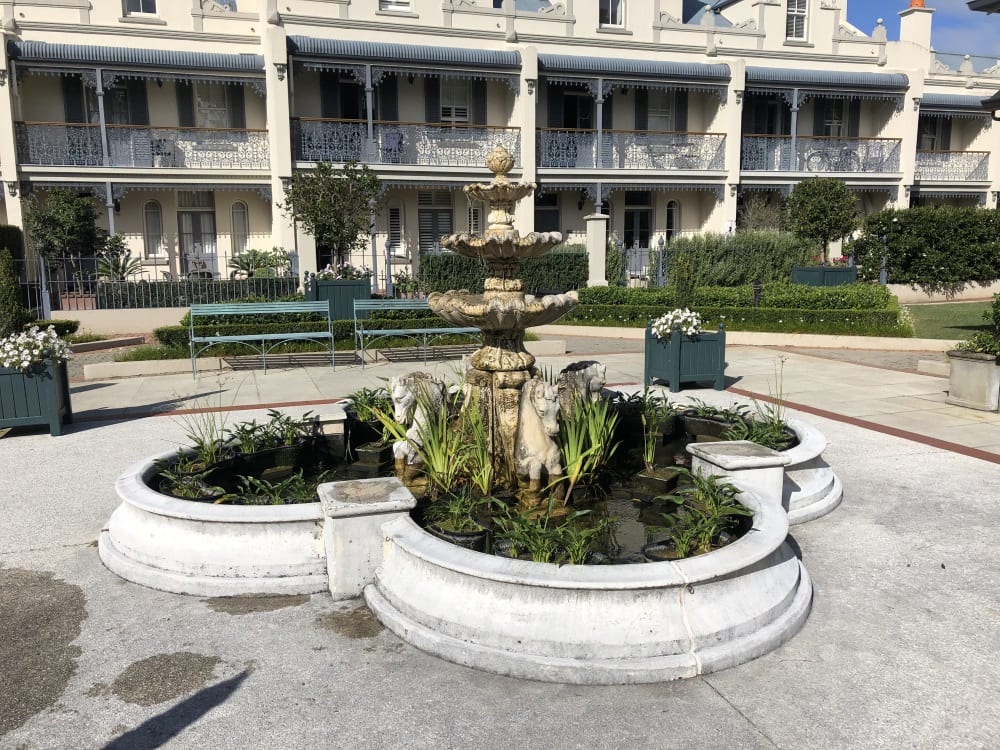 water feature at hotel